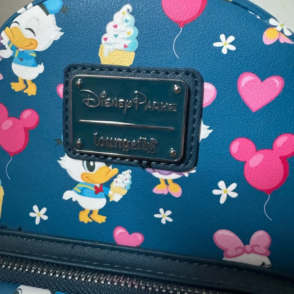 Loungefly Disney Parks Exclusive Donald & Daisy Mini Backpack - Picture 2 of 7